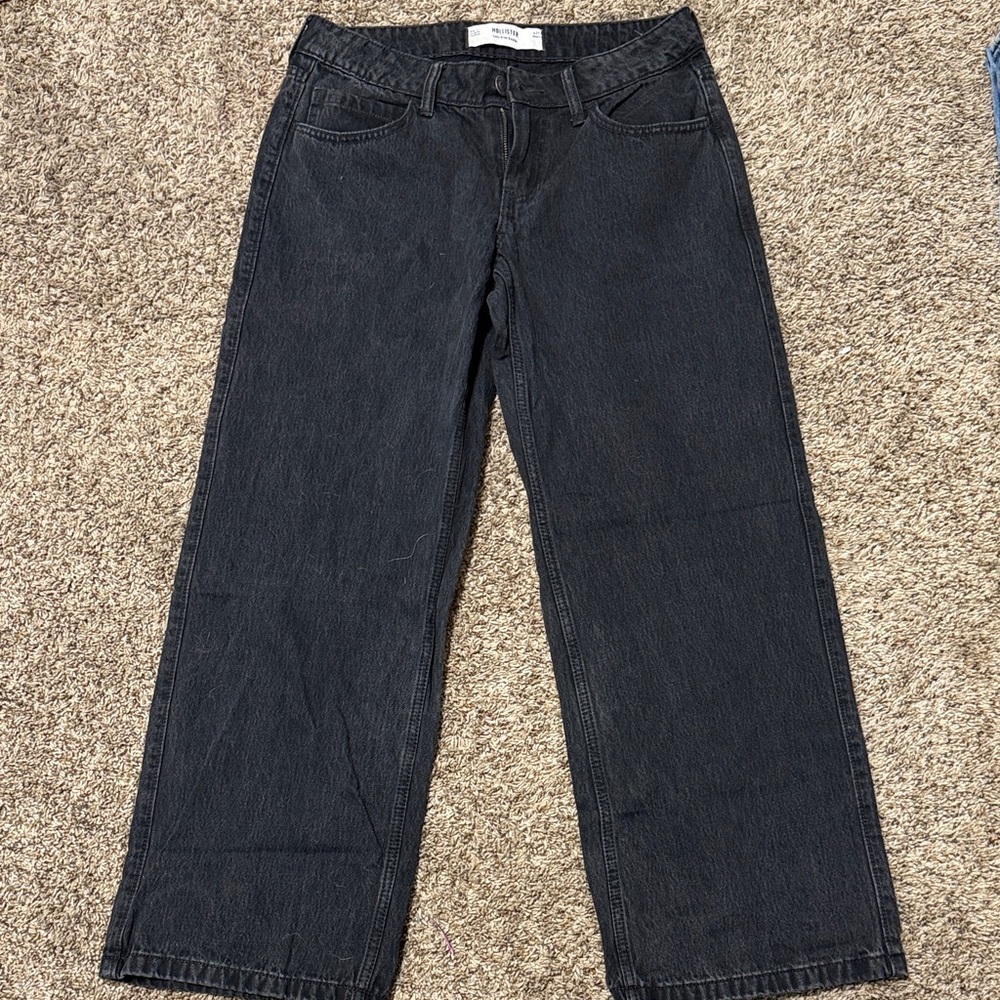 Hollister Low-Rise Baggy Jeans in Dark Gray